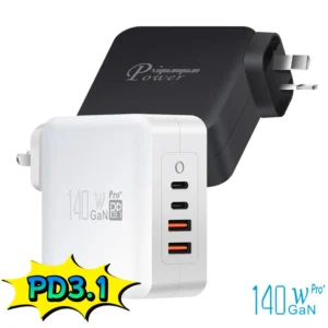 Chargeur USB-C PD140CCAA 140 W GaN PD3.1 pour MacBook Pro et ordinateurs portables haute puissance